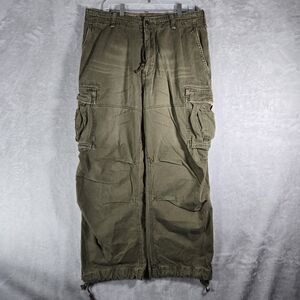 Abercrombie Fitch Cargo Pants Mens Size 34 Green Paratrooper Trouser Y2K 29”